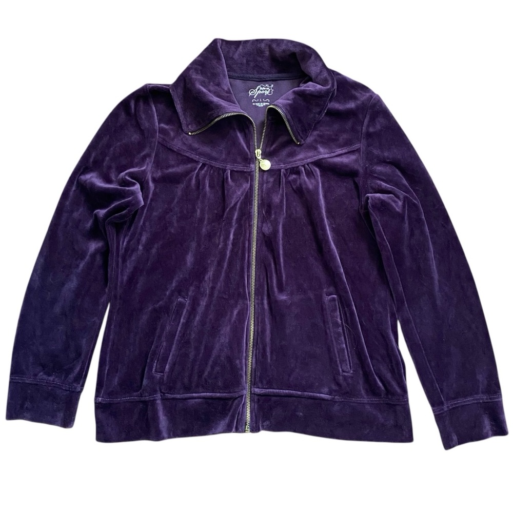 Style & Co. Sport Velour Zip Jacket Women’s Large Purple